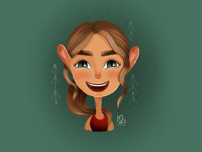 Cartoon girl portrait art cartoon character character design cute digital art illustration