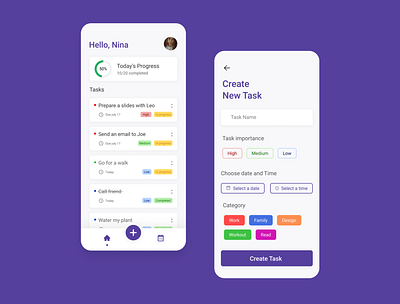 TO DO app minimaldesign purple todoapp todoappdesign ui uidesign uiux
