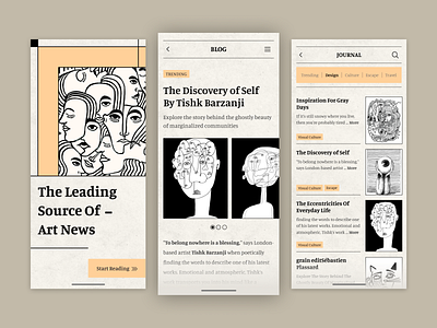 Retro - Art Blog App Version 80s app app ui application blog classic dark design illustration interface lineart outline retro stroke ui vintage