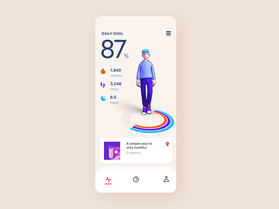 Health Tracking App Concept 3d 3d animation animation app character illustration interaction interaction design ios minh pham mobile motion product design ui ui design ux vietnam