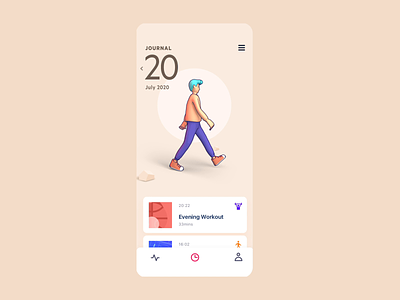 Health Tracking App Concept - Journal 3d 3d animation animation app character graphic illustration interaction mobile motion product design ui ux vietnam