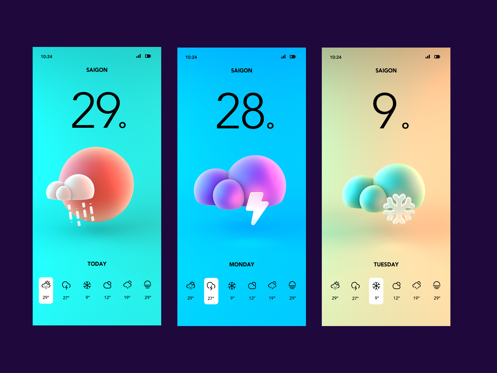 Weather App Visual Concept by Minh Pham on Dribbble