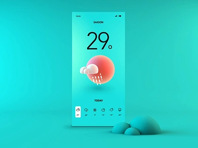 Weather App Visual Concept 3d animation app illustration interaction mobile product design ui ui design uiux ux vietnam