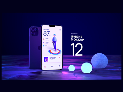 iphone 12 - 3D mockup 12 3d animation app apple cinema 3d illustration iphone mobile mockup motion ui vietnam