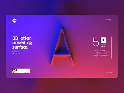 3D letter unveiling surface - Visual concept 3d animation cinema 4d concept illustration motion vietnam visual web