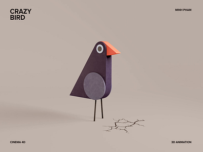 3D Crazy bird animation 3d animation character design illustration motion vietnam