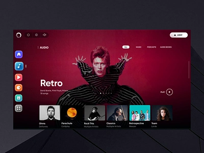 In-flight Entertainment Music App animation app hero banner interaction motion music product design tablet transition ui ux vietnam