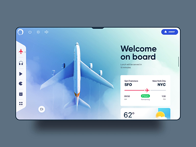 Inflight Entertainment Concept 3d air airplane animation interaction motion plane ui ux vietnam