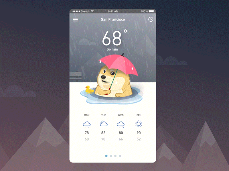 Cloudy with a chance of Doge - So Rain animation app dog doge motion product rain vietnam weather