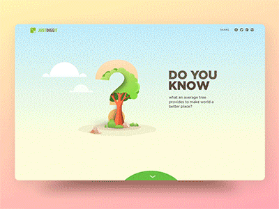 Environmental Preservation Landing Page Concept parallax hcmc vietnam interaction animation motion ui web design landing page environment trees