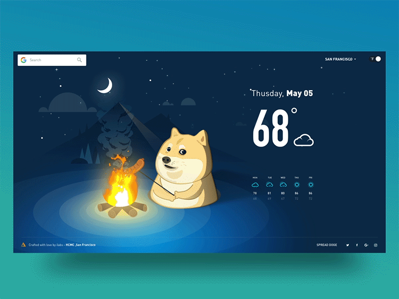 Cloudy with a chance of Doge - Night View