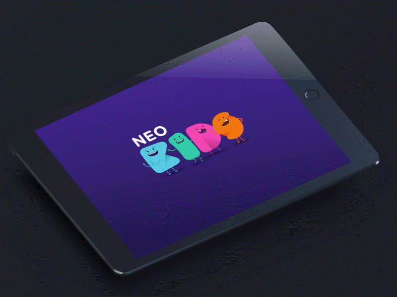 NEOKIDS - Intro animation app characters intro ipad kids logo mobile motion trend ui ux