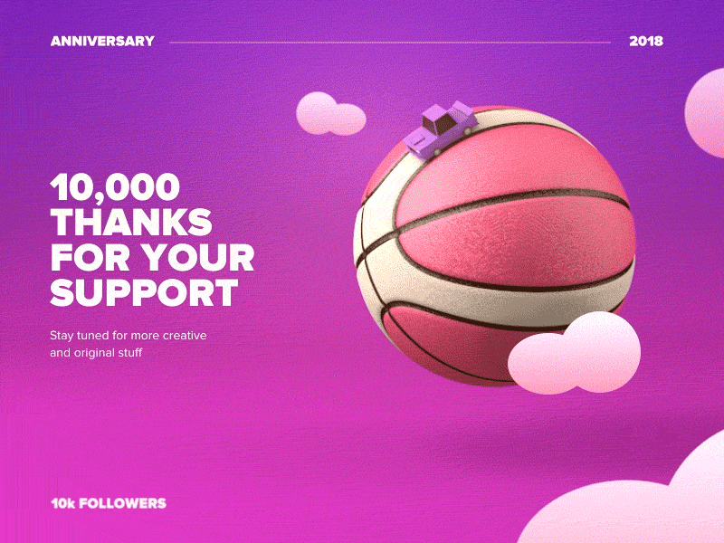 10,000 Followers 3d animation dribbble hcm illustration motion thanks vietnam