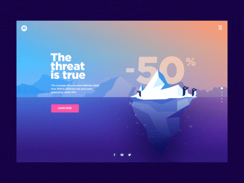 Global Warming landing Page animals graphic illustration penguin ui ux vietnam website whale