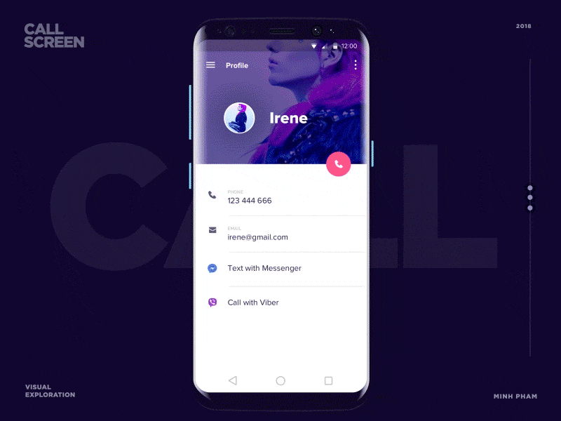Call Screen android animation effect mobile organic phone ui ux vietnam