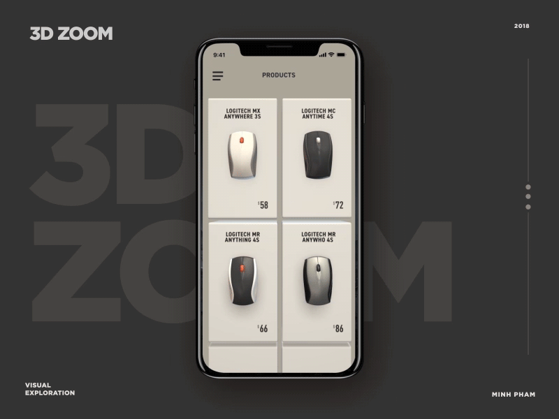 3D Zoom 3d animation interaction ios iphone mobile motion product ui ux vietnam web