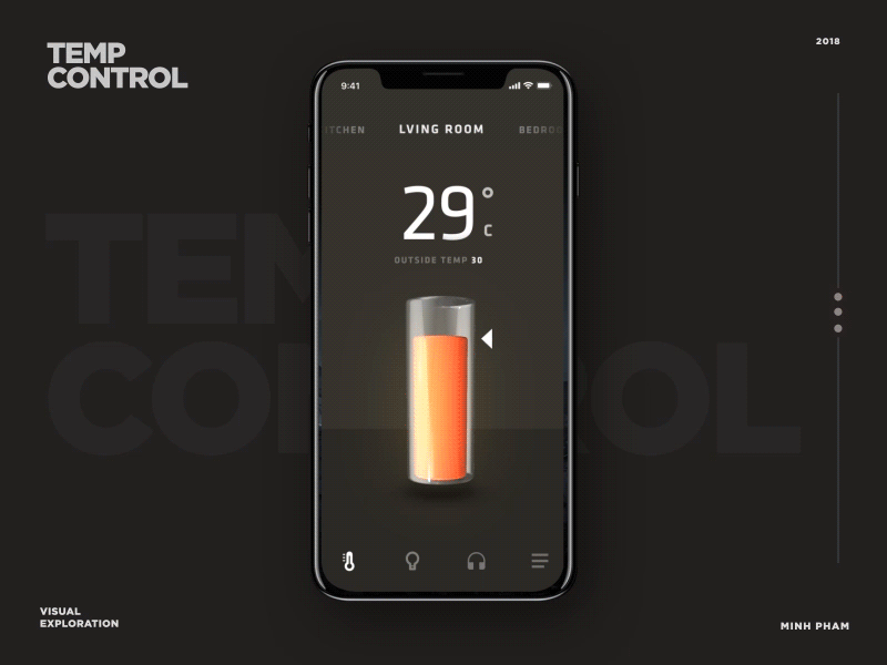 Temperature Control 3d animation interaction mobile motion ui ux vietnam web