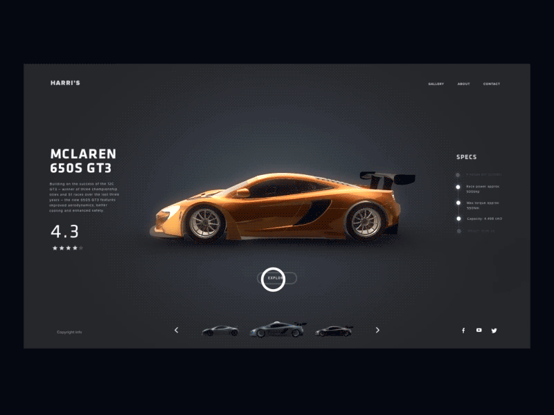 Scrolling through features 3d animation car element 3d interaction mobile motion ui ux vietnam web