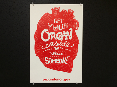 Organ Donation Poster carved donation hand letterpress made organ printing typography