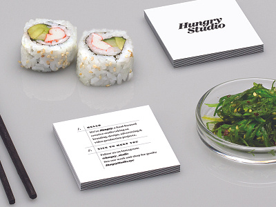 Studio Introduction Card branding business food hungry identity introduction nyc promotion stationary studio sushi system