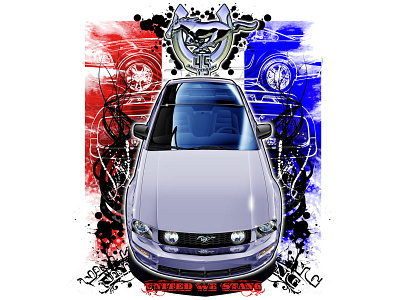 Unite We Stang apparel design graphic design hot rod illustration mustang tshirt design