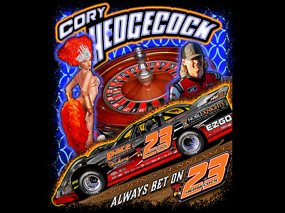 Dirt Late Model Race Car [Cory Hedgecock] apparel design dirt latemodel graphic design illustration race car racing showgirl tshirt design