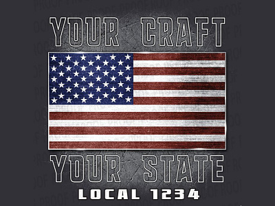 US Flag apparel design graphic design illustration patriotic trade unions tshirt design union us flag
