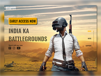 Web Design Battlegrounds Mobile India battlegrounds mobile india design excersise games minimalistic pubg ui web design