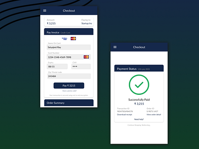 Pay Using Credit Card- Checkout Screen checkout credit card checkout credit card checkout mobile app dailyui dailyui002 mobile ui