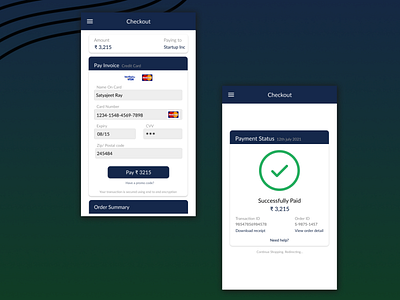 Pay Using Credit Card- Checkout Screen