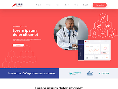 Health Care Product Landing Page Design adobe xd branding design figma health care illustration landing page landing page design ui ux web design website design