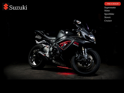 Mock-up of sleek Suzuki web design