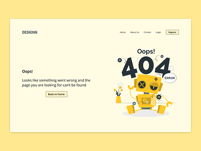 Error 404 Web Page app branding design illustration logo mobile app design typography ui userinterface ux vector webpage