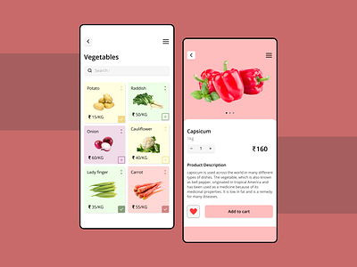 Vegetable delivery app