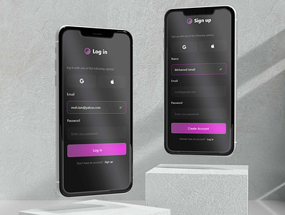 log in app branding design ui ux