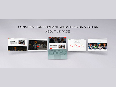 CONSTRUCTION WEBSITE UI/UX ABOUT US PAGE SCREEN