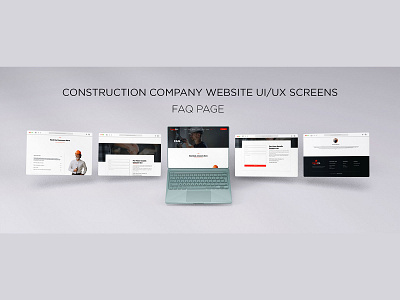 CONSTRUCTION WEBSITE UI/UX FAQ PAGE SCREEN