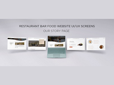 RESTAURANT BAR FOOD WEBSITE UI/UX OUR STORY PAGE SCREEN mobile app design