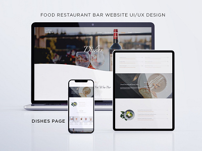 DISHES PAGE | FOOD RESTAURANT BAR WEBSITE UIUX DESIGN illustrator