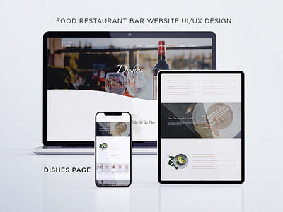 DISHES PAGE | FOOD RESTAURANT BAR WEBSITE UIUX DESIGN