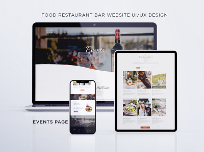 EVENTS PAGE | FOOD RESTAURANT BAR WEBSITE UIUX DESIGN illustrator