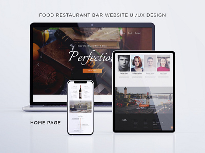 HOME PAGE | FOOD RESTAURANT BAR WEBSITE UIUX DESIGN illustrator