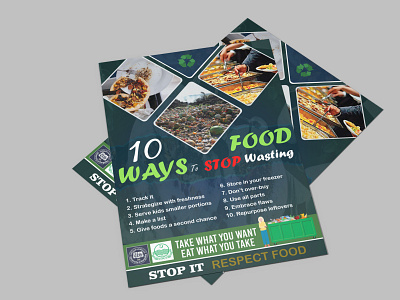 FLYER DESIGN STOP FOOD WASTING literature design standee