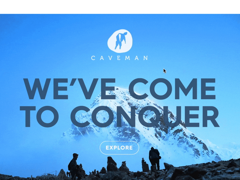 Caveman Prototype brand flinto ui ux web