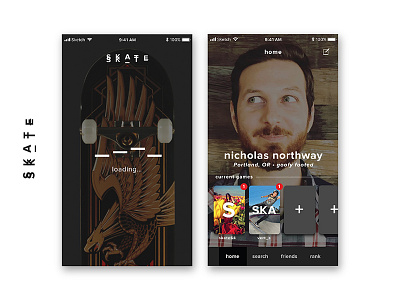 Mobile s.k.a.t.e App apps games mobile skate skateboarding ui ux