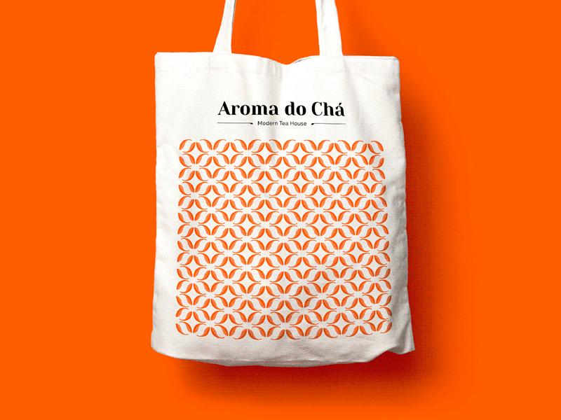 Aroma do Chá branding leafs pattern tea