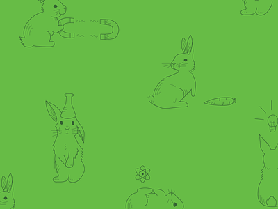 Bunnies + Science bunnies illustration pattern rabbits science stem