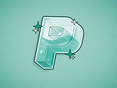 Letter P design icon illustraion lettering typography