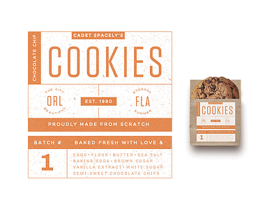 Crumby design chocolate chip cookies packaging texture