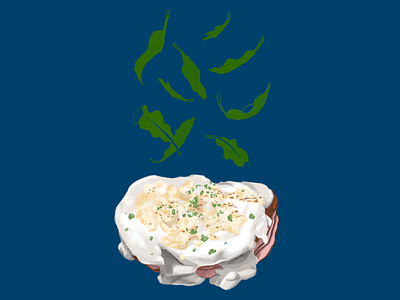 Croque Madame digital painting doodles food illustration illustration
